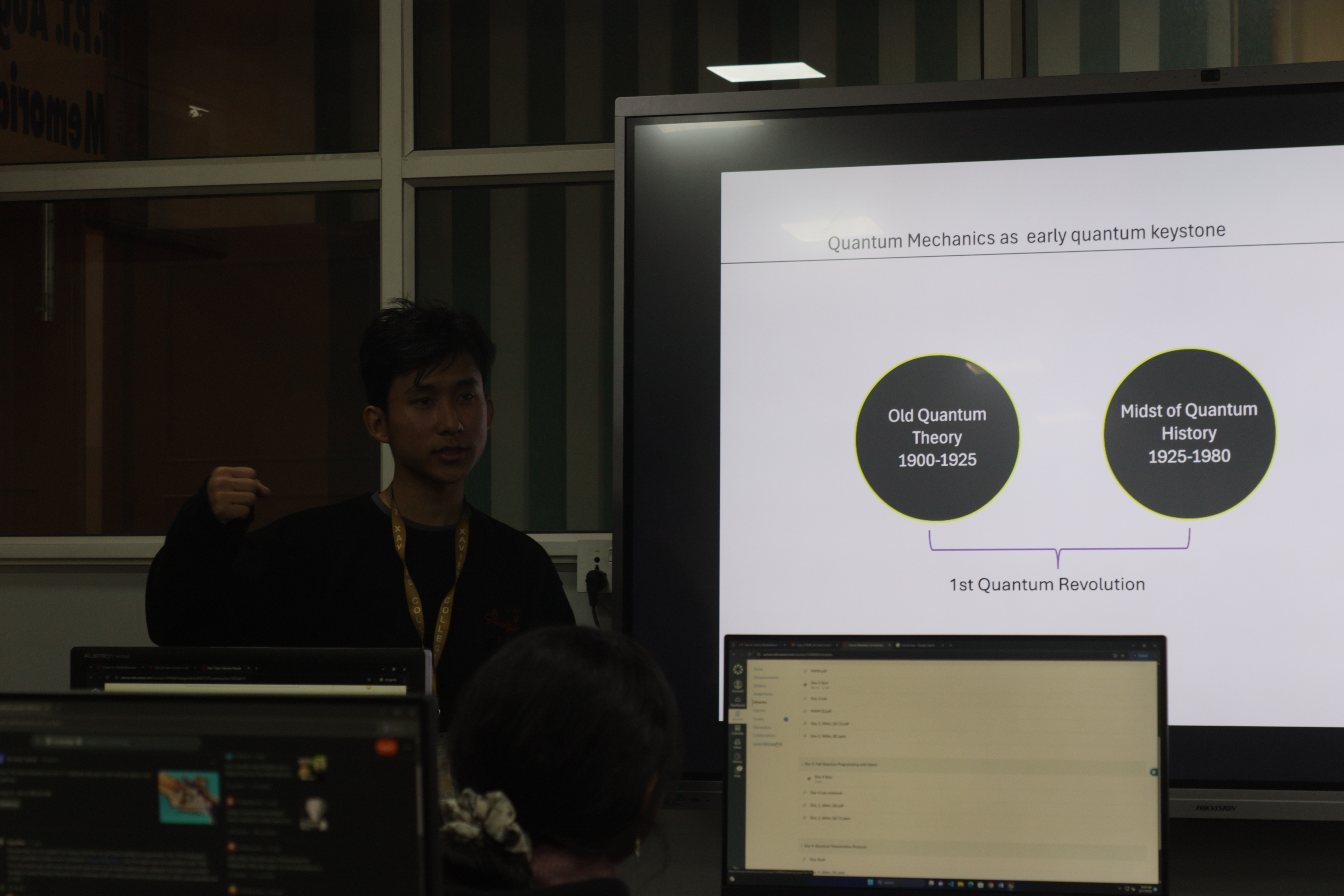 Students exploring quantum physics